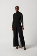 Joseph Ribkoff Black Mock Neck Fitted Top Style 234230