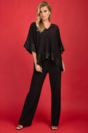 Frank Lyman Black Poncho Top with V-neckline Style 234243