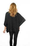 Frank Lyman Black Poncho Top with V-neckline Style 234243