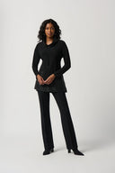 Joseph Ribkoff Black Tunic With Funnel Collar Style 234247
