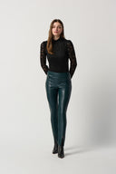 Joseph Ribkoff Black Lace Fitted Top With Long Puff Sleeves Style 234253