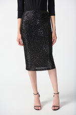 Joseph Ribkoff Black Sequin Pencil Skirt Style 234259