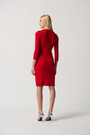 Joseph Ribkoff Lipstick Red Wrap Dress with O-Ring Style 234282