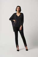 Joseph Ribkoff Black/Silver Sweater Knit and Lurex Two-Piece Set Style 234915