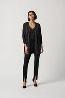 Joseph Ribkoff Black/Silver Sweater Knit and Lurex Two-Piece Set Style 234915