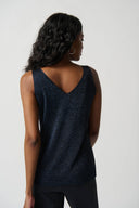 Joseph Ribkoff Black/Blue Sweater Knit and Lurex Two-Piece Set Style 234915