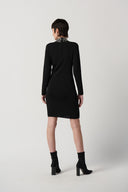 Joseph Ribkoff Black Long Sleeve Sweater Dress with Rhinestones Style 234918