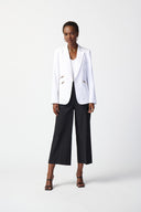 Joseph Ribkoff Vanilla Woven Blazer With Zippered Pockets Style 234929