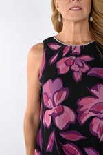 Frank Lyman Black/Purple Sleeveless Floral Print Dress Style 239100