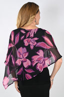 Frank Lyman Black/Purple Woven Top Style 239102