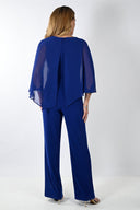 Frank Lyman Imperial Blue Jumpsuit with Chiffon Overlay Style 239197