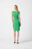 Joseph Ribkoff Island Green Sheath Dress with Pleats Style 241008