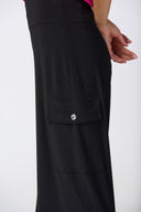 Joseph Ribkoff Black Wide-Leg Cargo Pants Style 241011