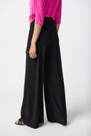 Joseph Ribkoff Black Wide-Leg Cargo Pants Style 241011