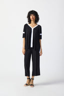 Joseph Ribkoff Black/Vanilla Pull-On Culotte Pants Style 241058