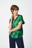 Joseph Ribkoff Midnight Blue/Green Boxy Top Style 241059
