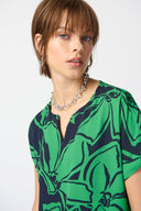 Joseph Ribkoff Midnight Blue/Green Boxy Top Style 241059