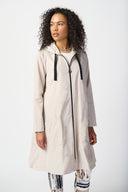Joseph Ribkoff Moonstone Hooded Trapeze Coat Style 241068