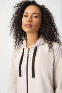 Joseph Ribkoff Moonstone Hooded Trapeze Coat Style 241068