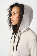 Joseph Ribkoff Moonstone Hooded Trapeze Coat Style 241068