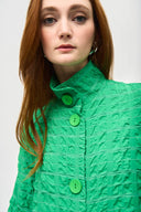 Joseph Ribkoff Island Green Textured Jacket with Stand Collar Style 241069