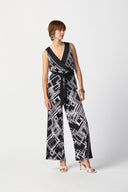 Joseph Ribkoff Black/Multi Geometric Print Wrap Top Style 241085