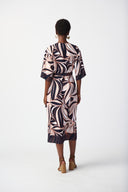 Joseph Ribkoff Midnight Blue/Multi Tropical Print Wrap Dress Style 241114