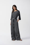 Joseph Ribkoff Striped Silky Knit Wide-Leg Pants Style 241135