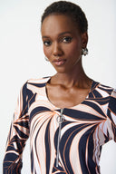 Joseph Ribkoff Midnight Blue/Multi Tropical Print Top Style 241143