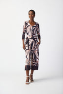 Joseph Ribkoff Midnight Blue/Multi Tropical Print Culotte Pants Style 241150