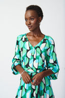 Joseph Ribkoff Black/Multi Geometric Print Dress Style 241162