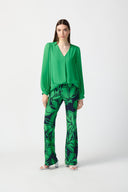 Joseph Ribkoff Top with Pleated Chiffon Sleeves Style 241173