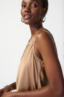 Joseph Ribkoff Tiger's Eye Fit and Flare Sleeveless Top Style 241178