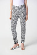 Joseph Ribkoff Vanilla/Black Geometric Print Pants Style 241186