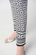 Joseph Ribkoff Vanilla/Black Geometric Print Pants Style 241186