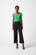 Joseph Ribkoff Black Check Jacquard Wide-Leg Pants Style 241187