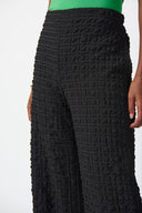 Joseph Ribkoff Black Check Jacquard Wide-Leg Pants Style 241187