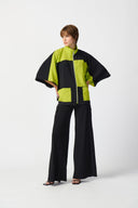 Joseph Ribkoff Black/Key Lime Boxy Jacket Style 241198