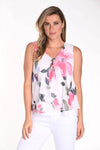 Frank Lyman White/Pink Floral Print Sleeveless Top Style 241206