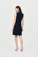 Joseph Ribkoff Midnight Blue/Vanilla Sleeveless Shift Dress Style 241208