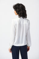 Joseph Ribkoff Vanilla Puff Sleeve Satin Top Style 241214