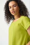Joseph Ribkoff Key Lime Textured Woven Boxy Top Style 241217