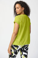 Joseph Ribkoff Key Lime Textured Woven Boxy Top Style 241217
