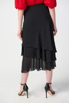 Joseph Ribkoff Black Layered Chiffon Skirt Style 241232