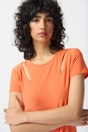Joseph Ribkoff Mandarin Cutout Top Style 241245