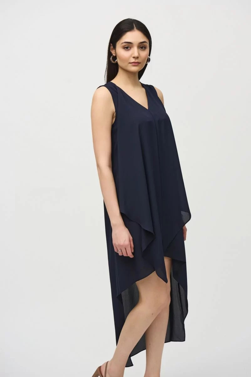 Joseph Ribkoff Midnight High-Low Sleeveless Dress Style 241260
