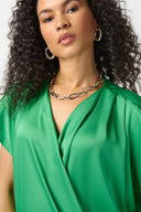 Joseph Ribkoff Island Green Boxy Wrap Top Style 241278