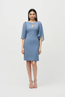 Joseph Ribkoff Serenity Blue Dress with Chiffon Sleeves Style 241709