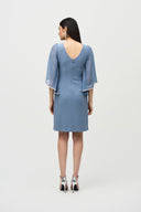 Joseph Ribkoff Serenity Blue Dress with Chiffon Sleeves Style 241709