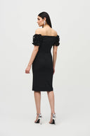 Joseph Ribkoff Black Off-the-Shoulder Sheath Dress Style 241740